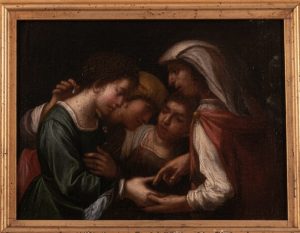 L'indovina olio su tela del XVlll secolo