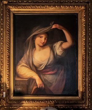 Olio su tela seguace di Angelica Kaufmann SIBILLA EPOCA XIX secolo con cornice coeva