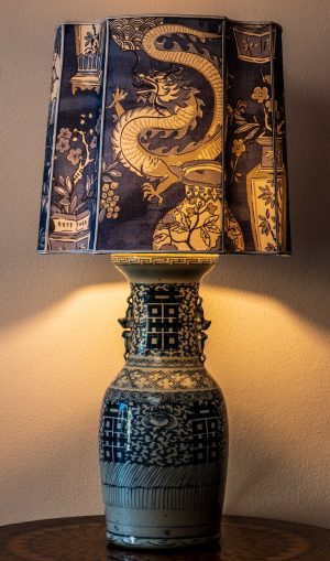 Vaso Cina adattato a lampada